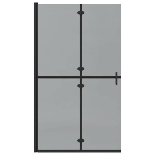 Стена за душ с влизане Черно 110 x 6,5 x 190 см