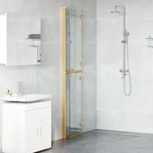 Стена за душ с влизане Златист 90 x 6.5 x 190 см
