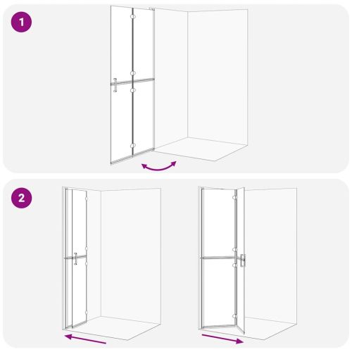 Стена за душ с влизане Златист 90 x 6.5 x 190 см