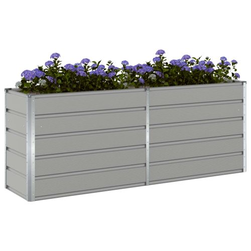Кашпа Светлосиво 195 x 50 x 75 см Галванизирана стомана