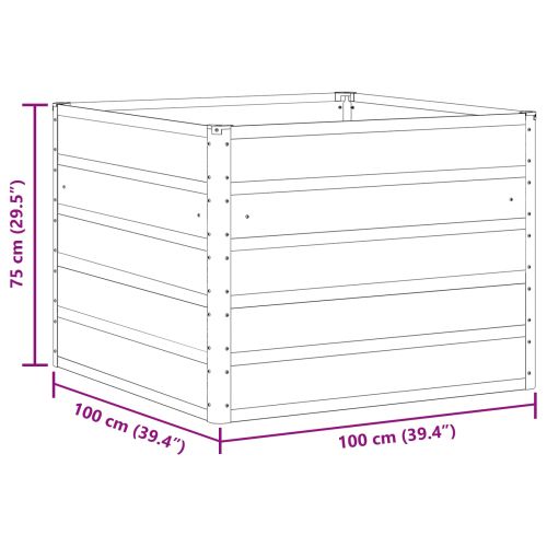 Кашпа Антрацит 100 x 100 x 75 см Стомана