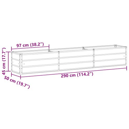 Кашпа Пастелно зелено 290 x 50 x 45 см Галванизирана стомана