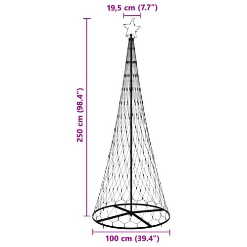 LED Коледна Елха с 295 LED светодиода Топло бяло 250 cm Метал