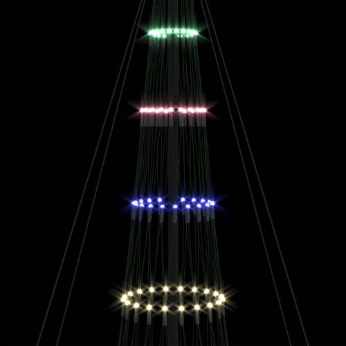 LED Коледна Елха с 455 LED светодиода Многоцветен 399 см Метал