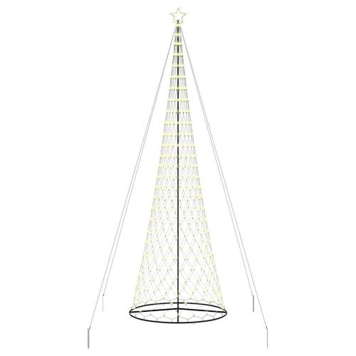 LED Коледна Елха с 555 LED светодиода Топло бяло 500 cm Метал