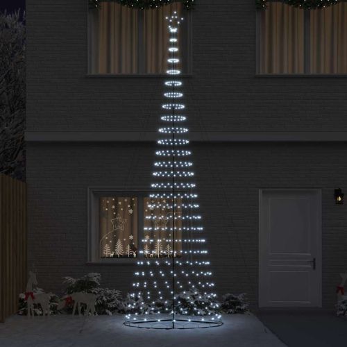 LED Коледна Елха с 555 LED светодиода Хладно бяло 500 cm Метал