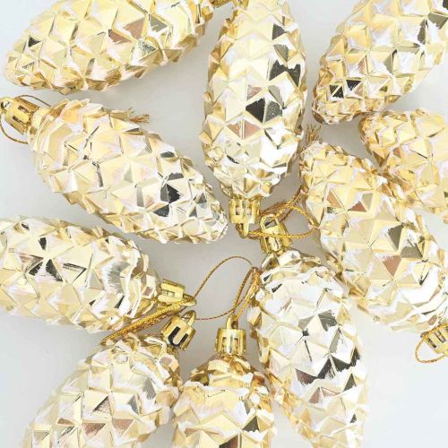 Коледна топка от борови шишарки 40 pcs Златист Пластмаса