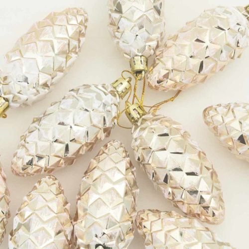 Коледна топка от борови шишарки 40 pcs Шампанско Пластмаса