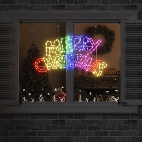 Коледен знак с 240 LED светодиода Многоцветен 99,5 x 54 см ПВЦ