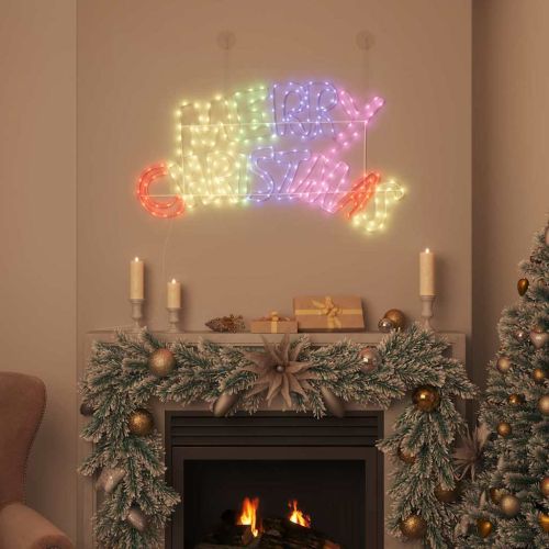 Коледен знак с 240 LED светодиода Многоцветен 99,5 x 54 см ПВЦ
