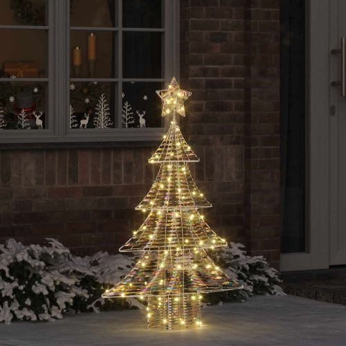 Коледно дърво с 120 LED светодиода Топло бяло 120,5 cm PET