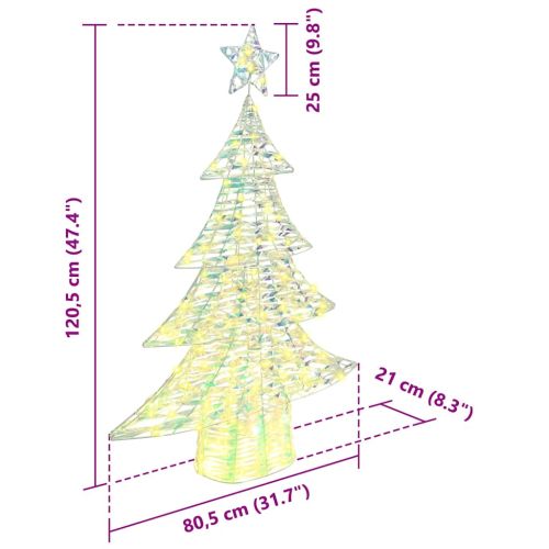 Коледно дърво с 120 LED светодиода Топло бяло 120,5 cm PET