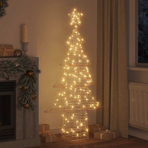 Коледно дърво с 240 LED светодиода Топло бяло 181 cm PET
