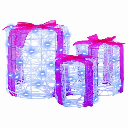 Декорация на подаръчна кутия 3 pcs Синьо 20 x 20 x 21 см Акрил
