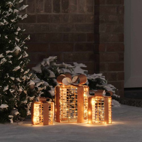 Декорация за Подаръчна Кутия 3 pcs 20 x 20 x 20 см PET