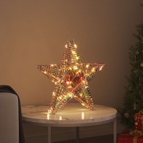 3D звезда с 50 LED светодиода Топло бяло 55 x 52.5 x 9 см PET