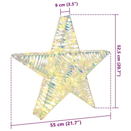 3D звезда с 50 LED светодиода Топло бяло 55 x 52.5 x 9 см PET