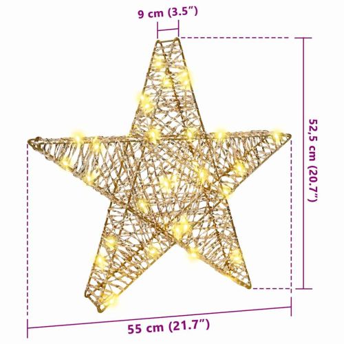 3D звезда с 50 LED светодиода Топло бяло 55 x 52.5 x 9 см PET