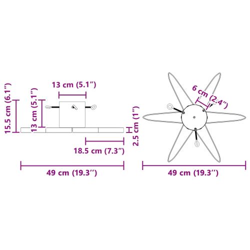 Статив за коледно дърво 1.73 Бяло 50 х 50 х 15,5 см Стомана