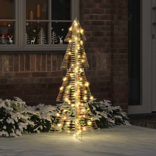 Коледно дърво с 100 LED светодиода Топло бяло 120 cm PET