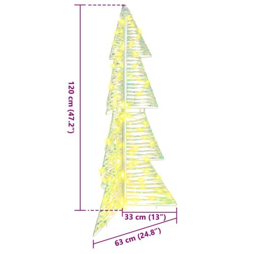 Коледно дърво с 100 LED светодиода Топло бяло 120 cm PET