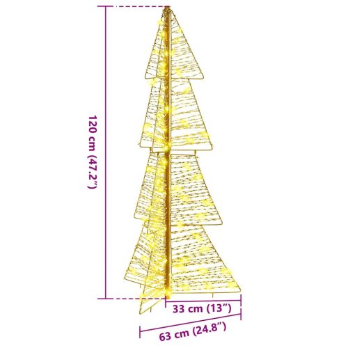 Коледно дърво с 100 LED светодиода Топло бяло 120 cm PET