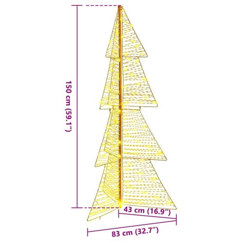 Коледно дърво с 160 LED светодиода Топло бяло 150 cm PET