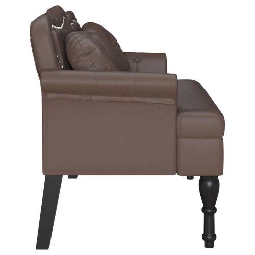 Пейка Честърфилд Кафяво 120.5 x 65 x 75 см Изкуствена