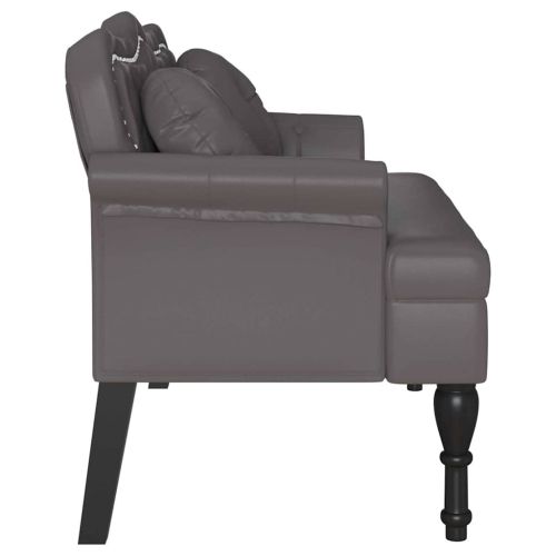Пейка Честърфилд Сив 120.5 x 65 x 75 см Изкуствена
