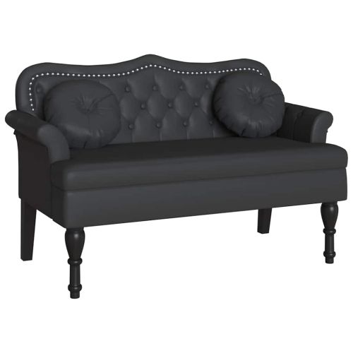 Пейка Честърфилд Черно 120.5 x 65 x 75 см Изкуствена
