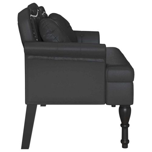 Пейка Честърфилд Черно 120.5 x 65 x 75 см Изкуствена
