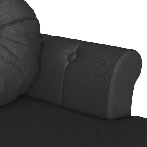 Пейка Честърфилд Черно 120.5 x 65 x 75 см Изкуствена