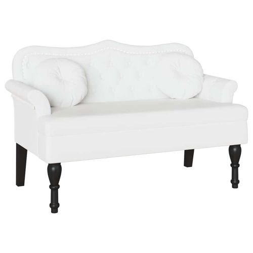 Пейка Честърфилд Бяло 120.5 x 65 x 75 см Изкуствена