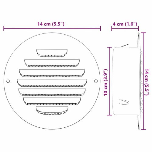Предпазители за въздушна вентилация 4 pcs Сребрист 100 mm