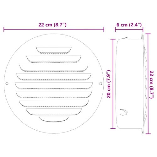 Предпазители за въздушна вентилация 4 pcs Сребрист 200 mm