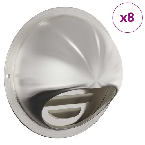 Предпазители за въздушна вентилация 8 pcs Сребрист 80 mm