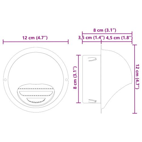 Предпазители за въздушна вентилация 8 pcs Сребрист 80 mm