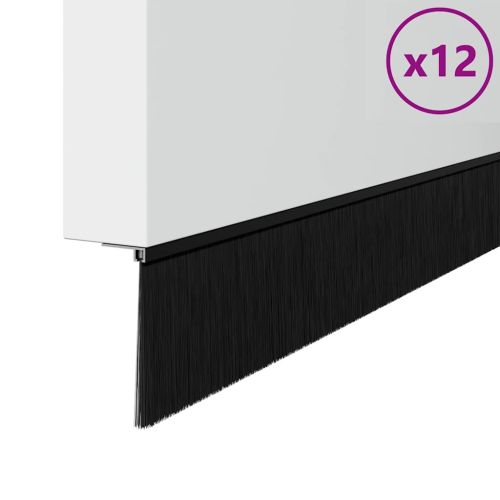 Запечатващи четки за врата с винтово закрепване 12 pcs Черно