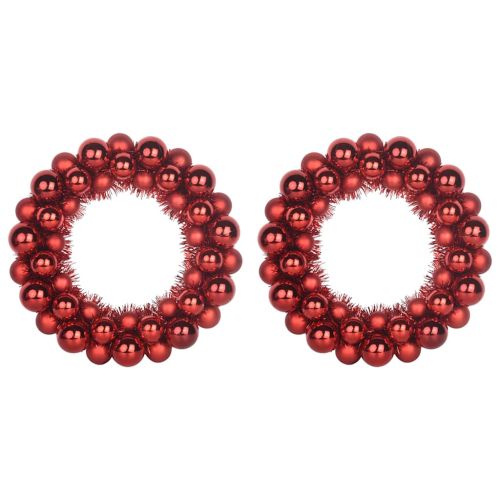 Коледни топки венци 2 pcs Червено 33 x 33 x 7 см Полистирен