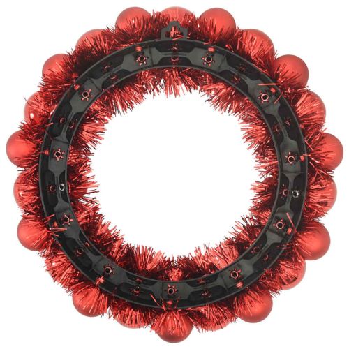 Коледни топки венци 2 pcs Червено 33 x 33 x 7 см Полистирен