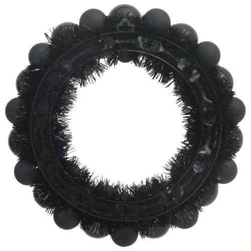Коледни топки венци 2 pcs Черно 33 x 33 x 7 см Полистирен