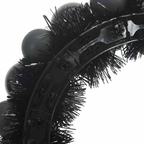 Коледни топки венци 2 pcs Черно 33 x 33 x 7 см Полистирен
