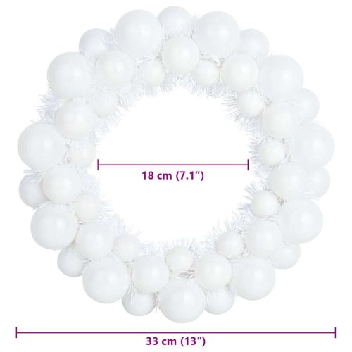 Коледни топки венци 2 pcs Бяло 33 x 33 x 7 см Полистирен