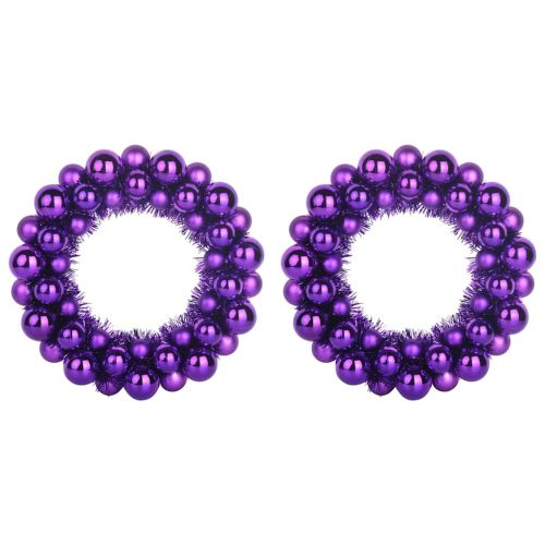 Коледни топки венци 2 pcs Лилав 33 x 33 x 7 см Полистирен