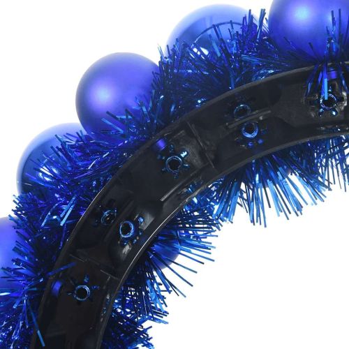 Коледни топки венци 2 pcs Синьо 33 x 33 x 7 см Полистирен