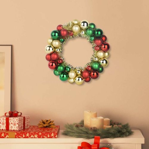 Коледни топки венци 2 pcs Многоцветен 33 x 33 x 7 см Полистирен