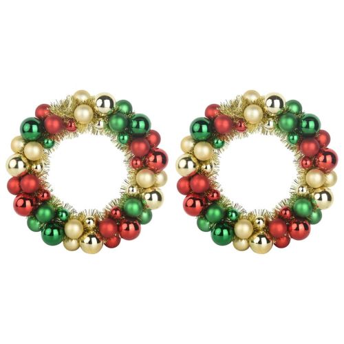 Коледни топки венци 2 pcs Многоцветен 33 x 33 x 7 см Полистирен