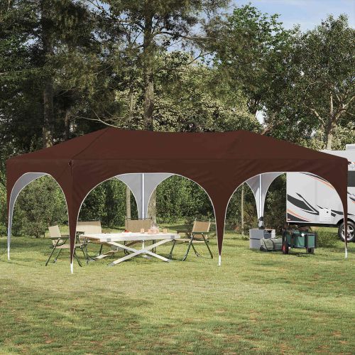 Поп-ъп парти палатка Кафяво 575 x 288 x 245 см Оксфордска тъкан