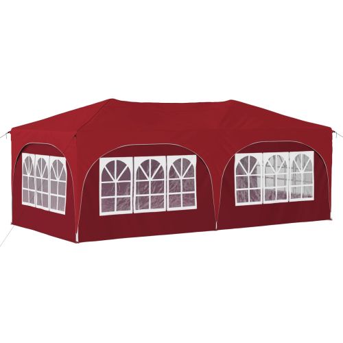 Поп-ъп парти палатка Бургундско червен 575 x 288 x 245 см