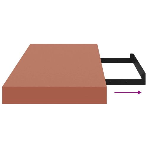 Стенен рафт 4 pcs Червено 90 x 23,5 x 4 см Инженерно дърво